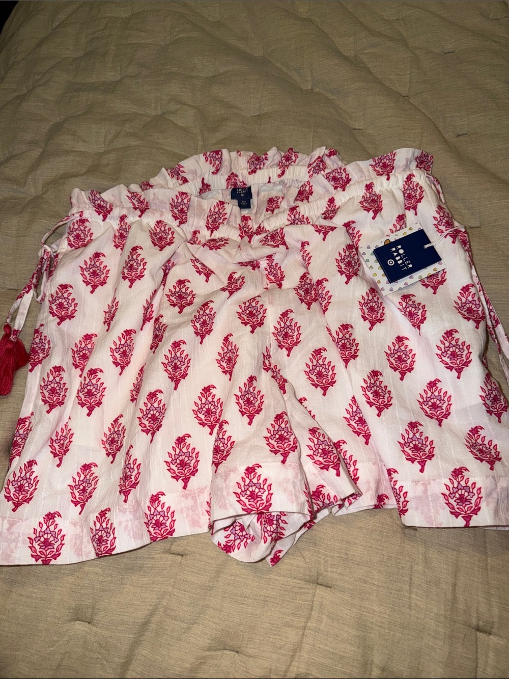 Roller Rabbit White Shorts with Pink Floral Print
